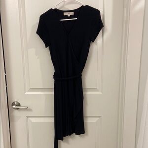 LOFT navy Midi Wrap Dress